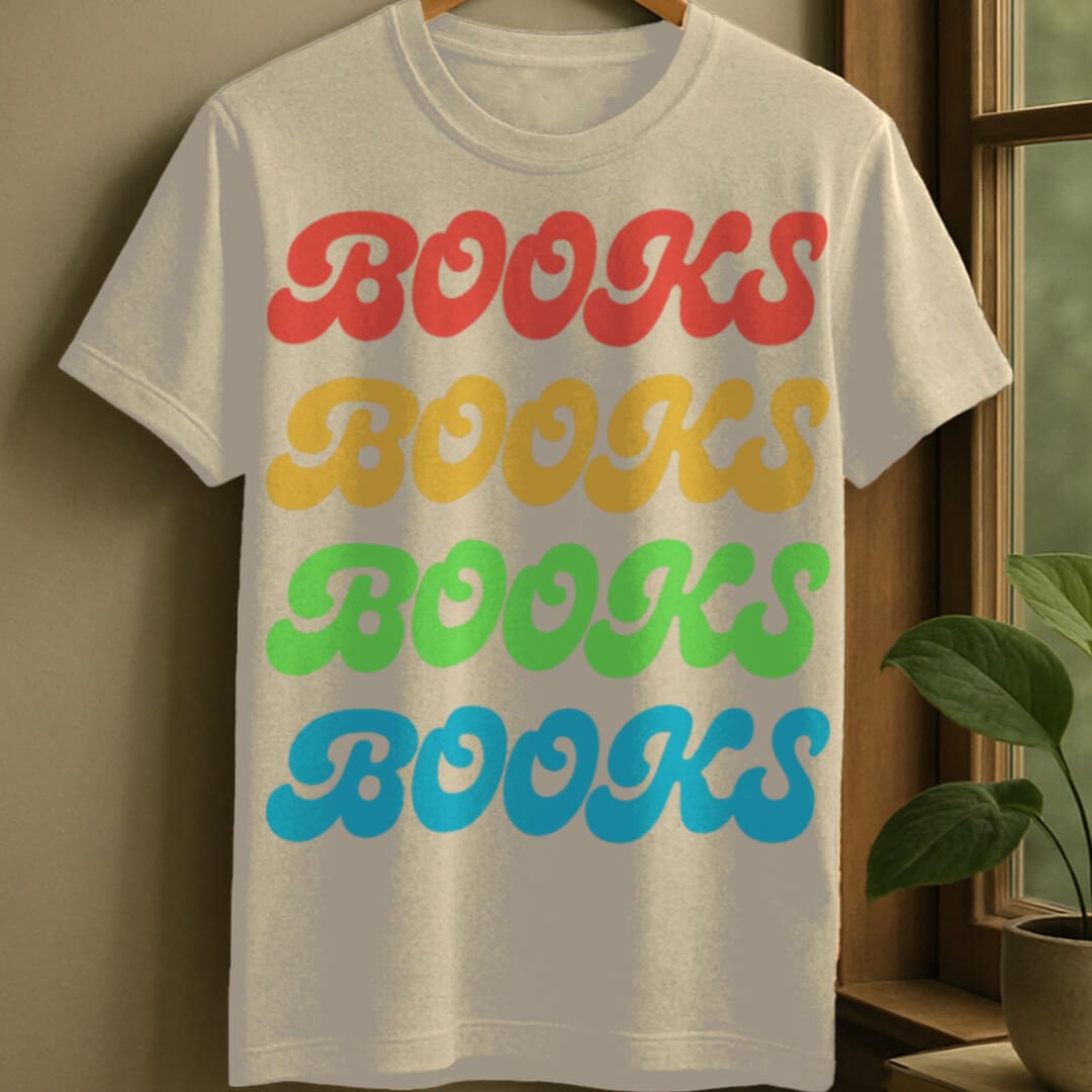 Natural / S Books repeated t-shirt