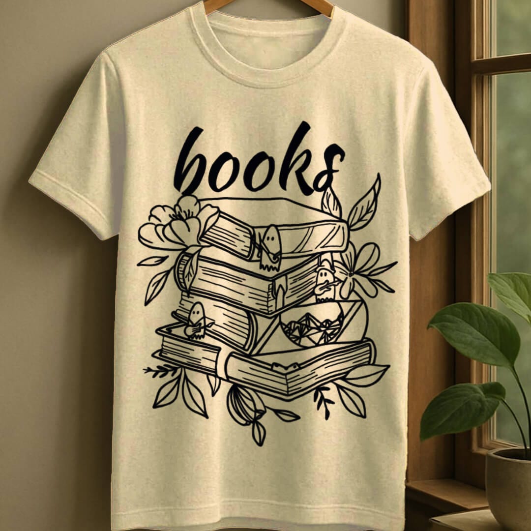 Natural / S Books t-shirt