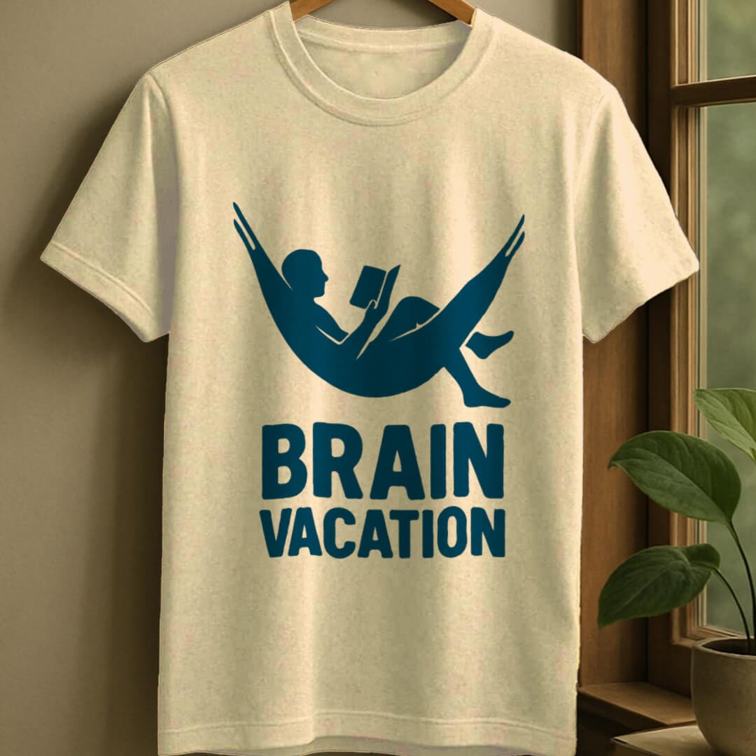 Natural / S Brain vacation t-shirt