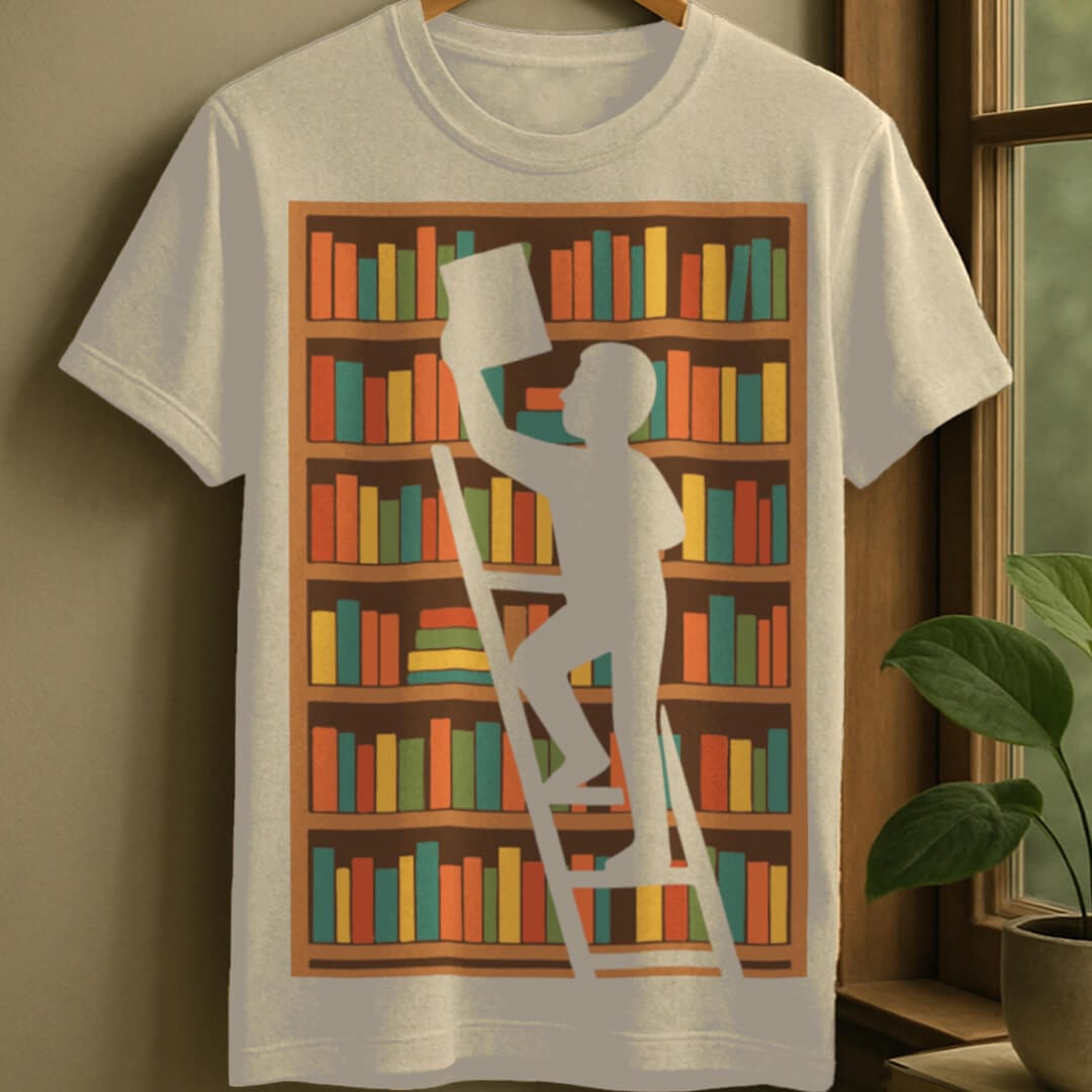 Natural / S Choosing book t-shirt