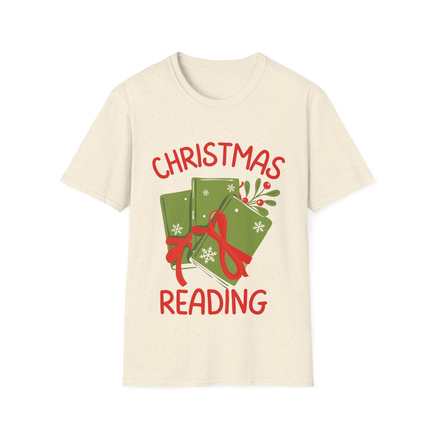 Natural / S Christmas reading t-shirt