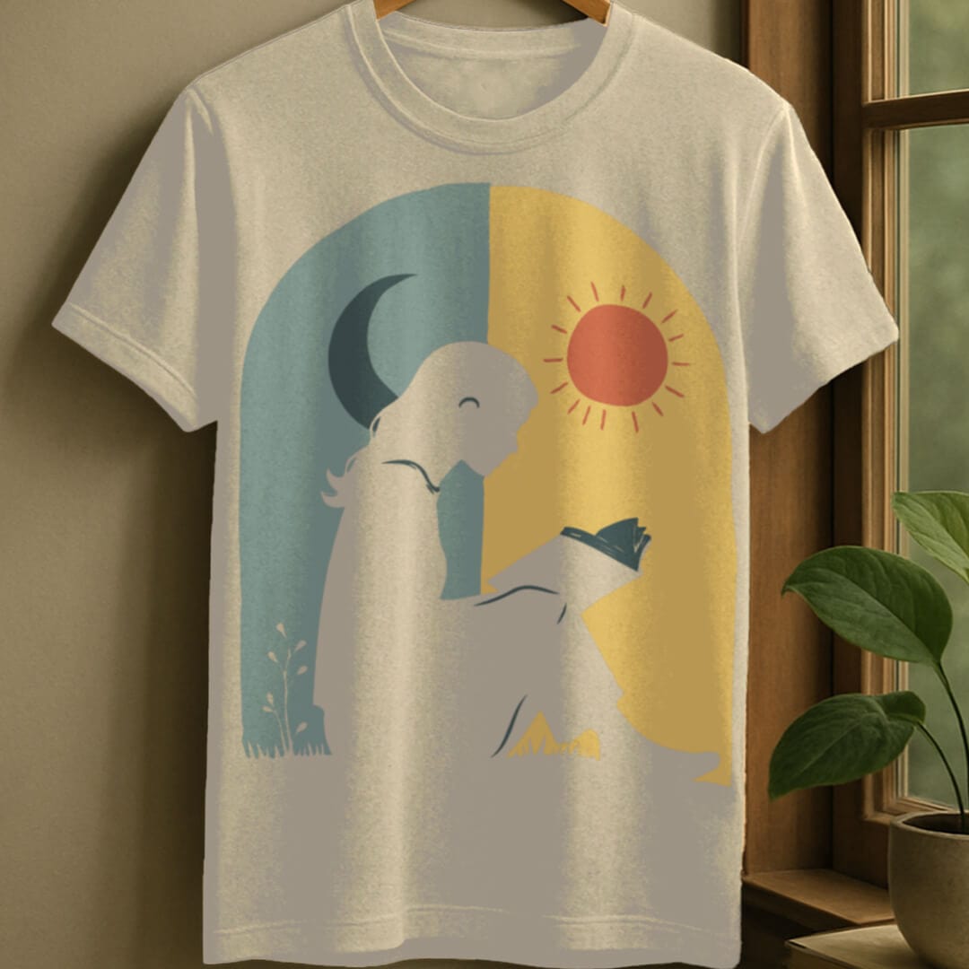 Natural / S Day and night t-shirt
