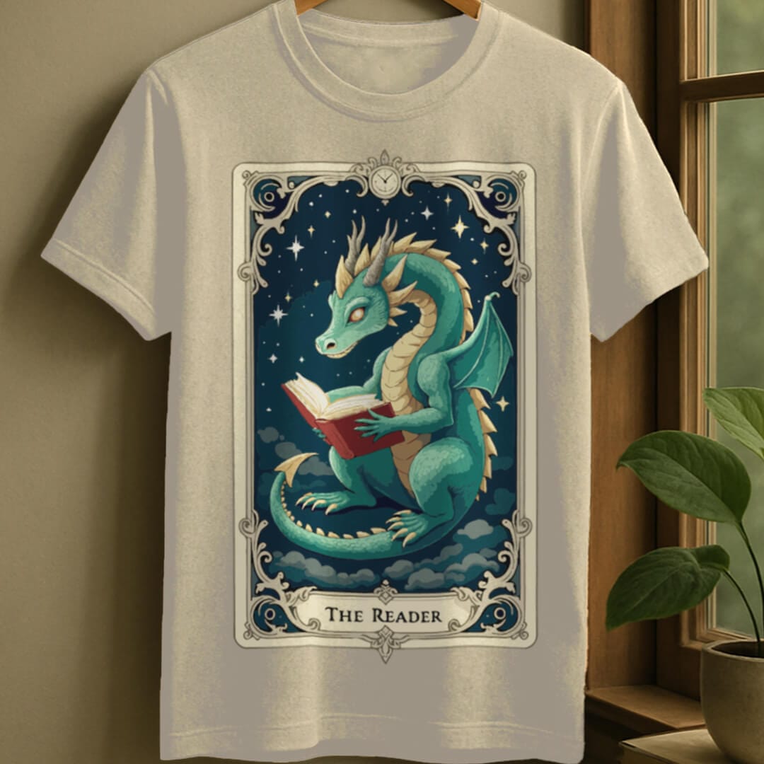 Natural / S Dragon tarot card t-shirt