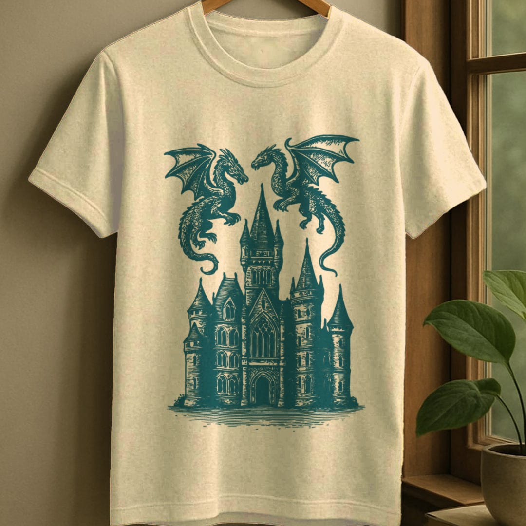 Natural / S Dragons of dark academia t-shirt