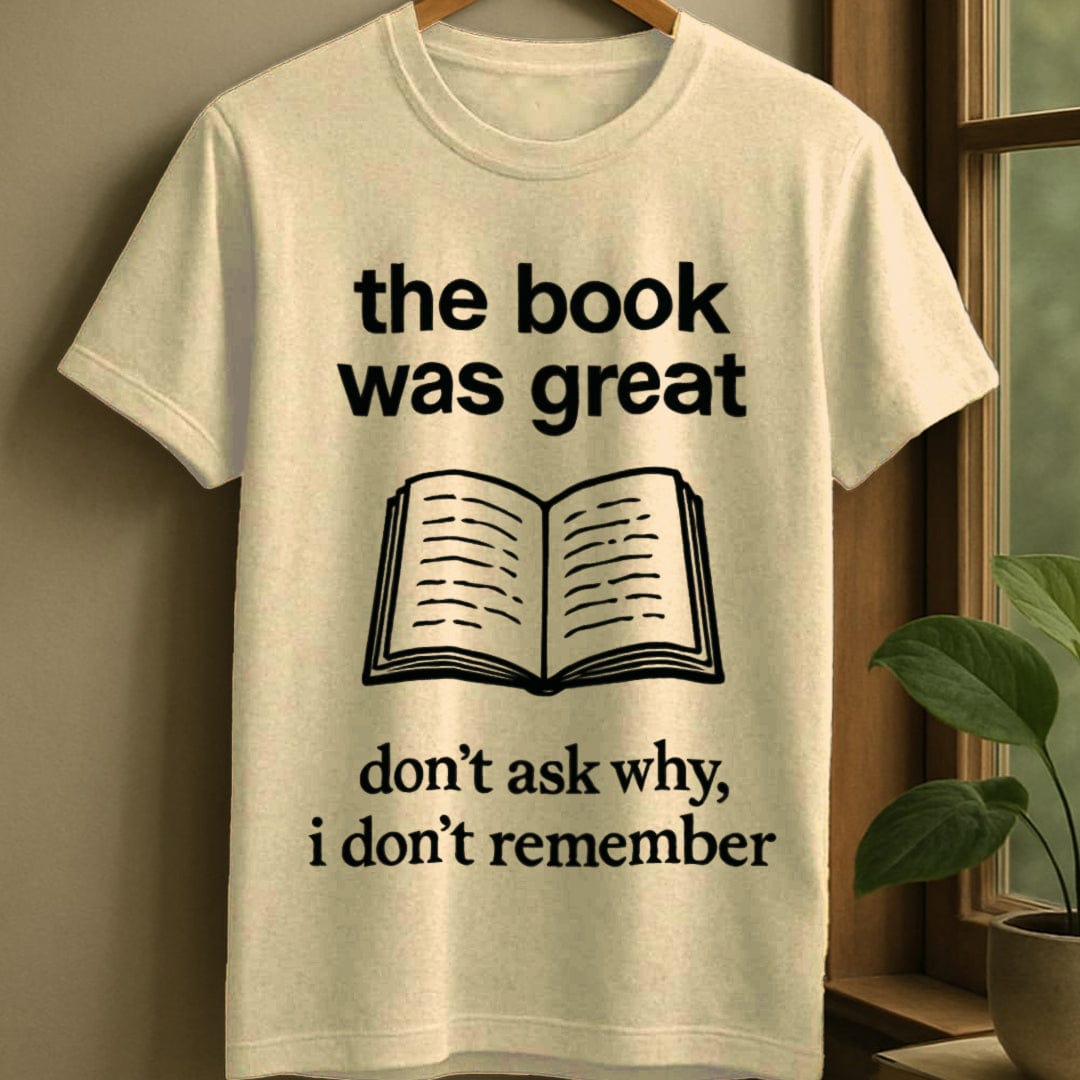 Natural / S Great book, forgot details t-shirt