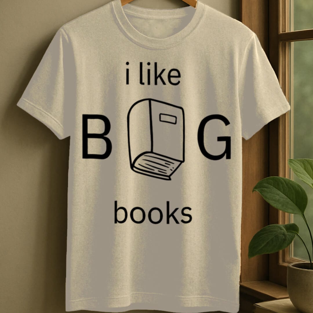 Natural / S I like BIG books t-shirt