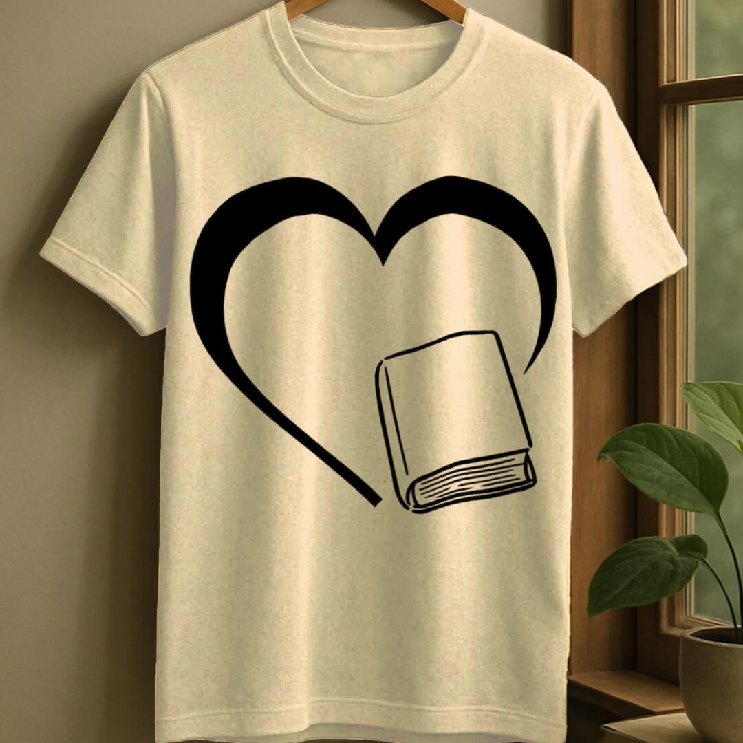 Natural / S Love books t-shirt