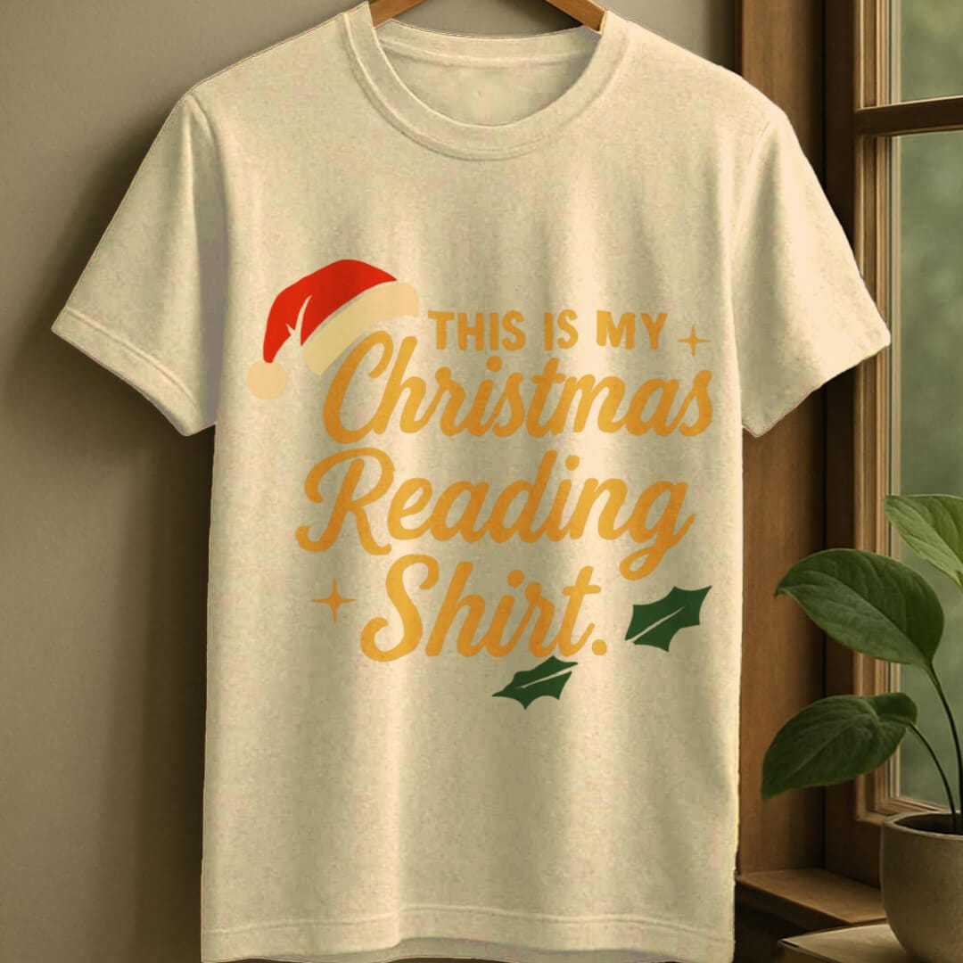 Natural / S My christmas reading t-shirt