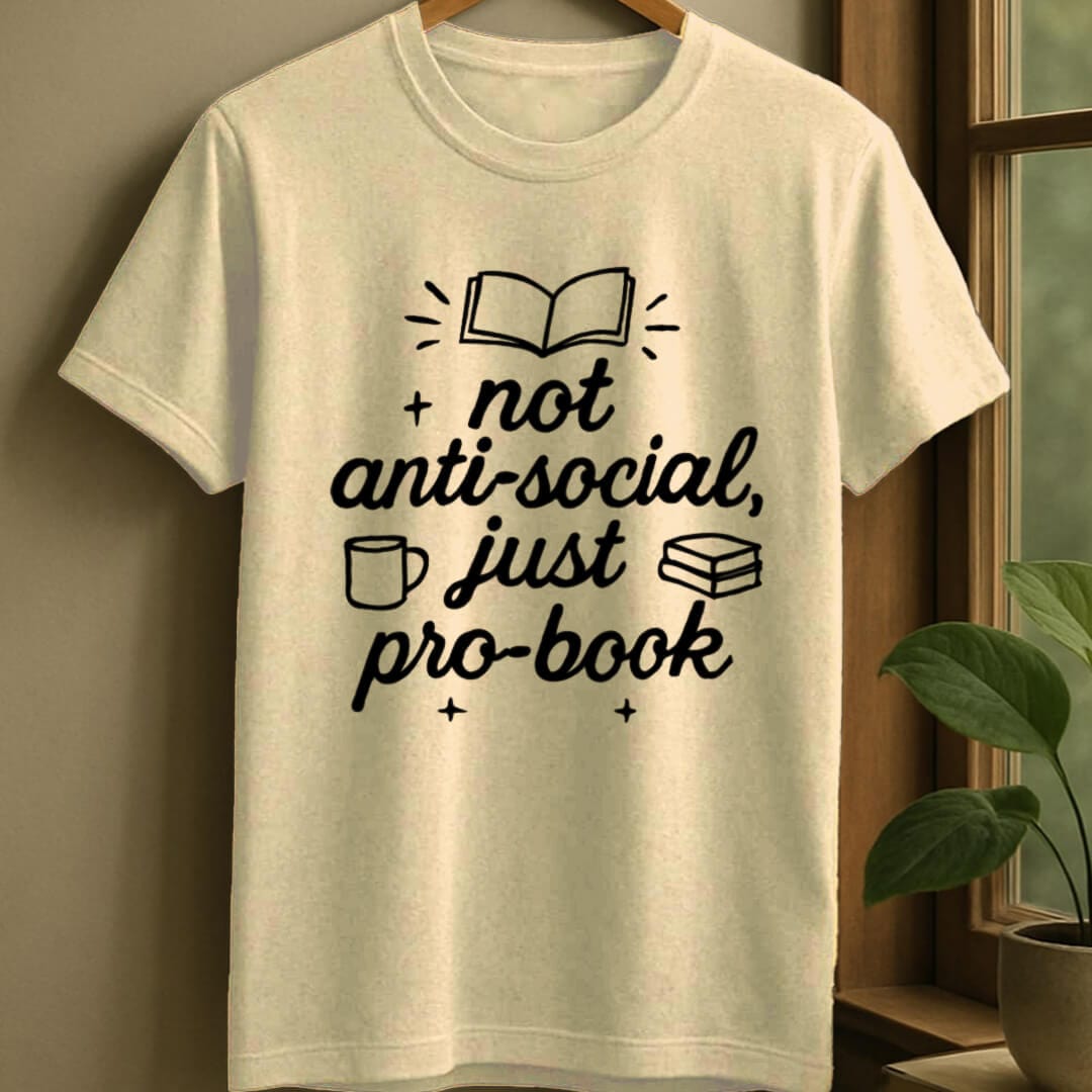 Natural / S Not anti-social t-shirt