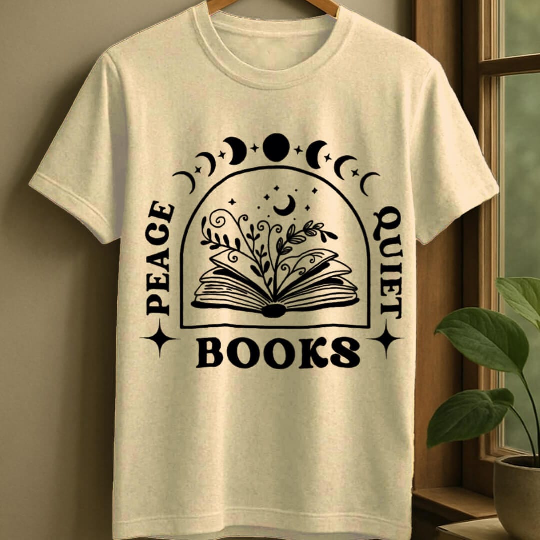 Natural / S Peace quiet books t-shirt