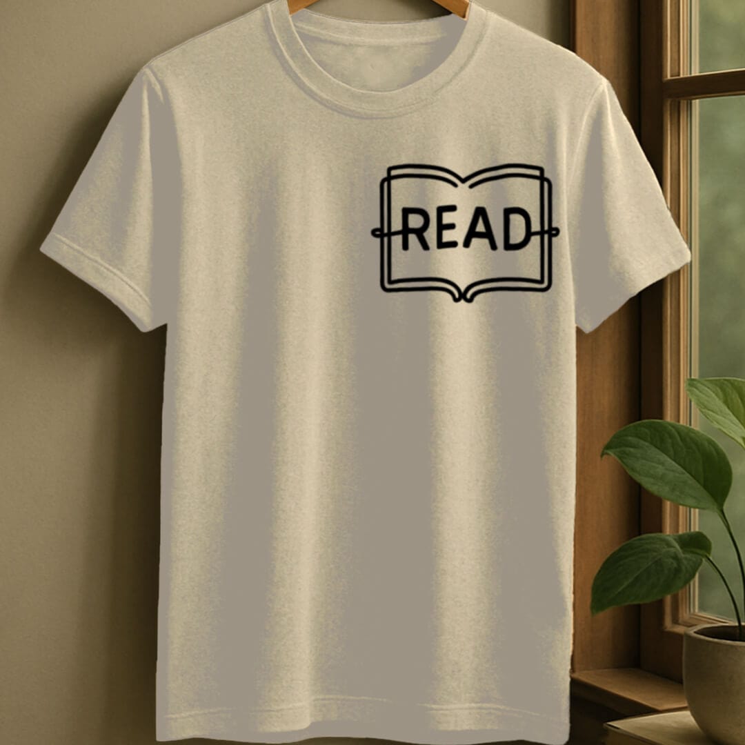 Natural / S Read line t-shirt