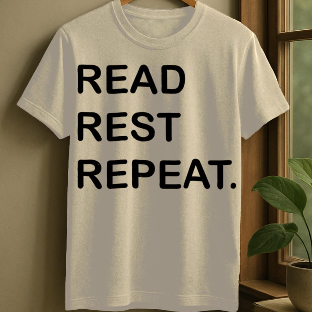Natural / S Read rest repeat t-shirt