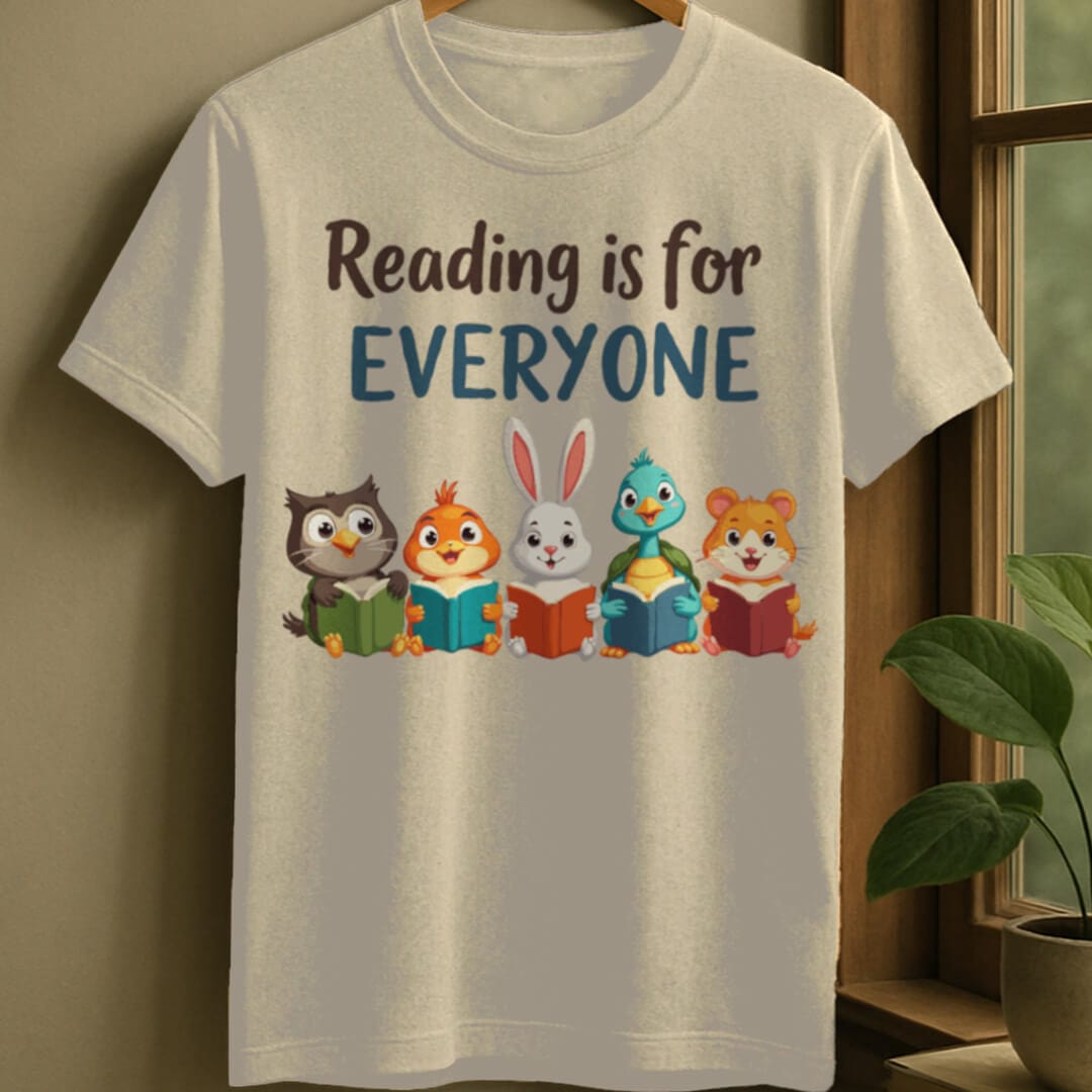 Natural / S Reading fun t-shirt
