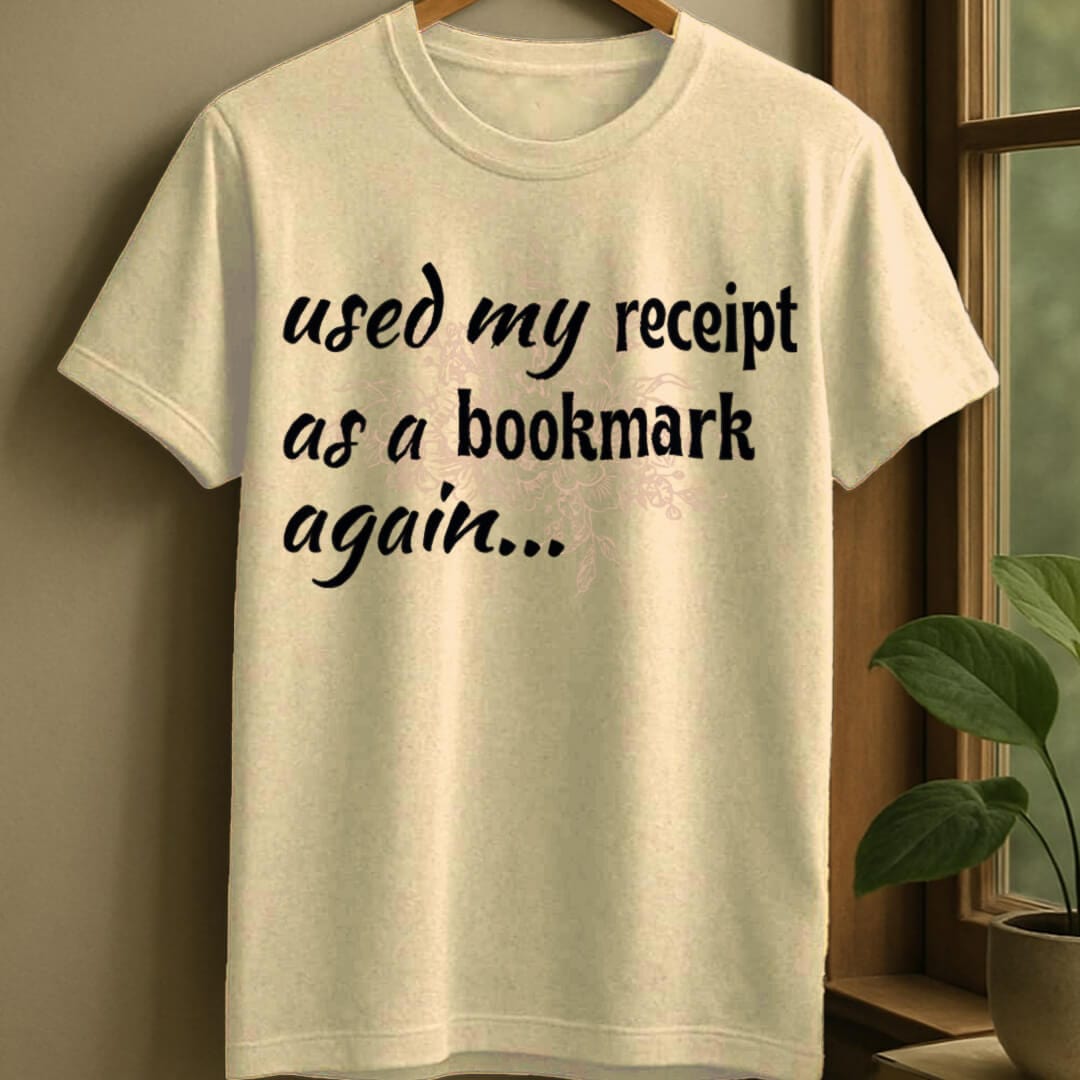 Natural / S Receipt as bookmark t-shirt