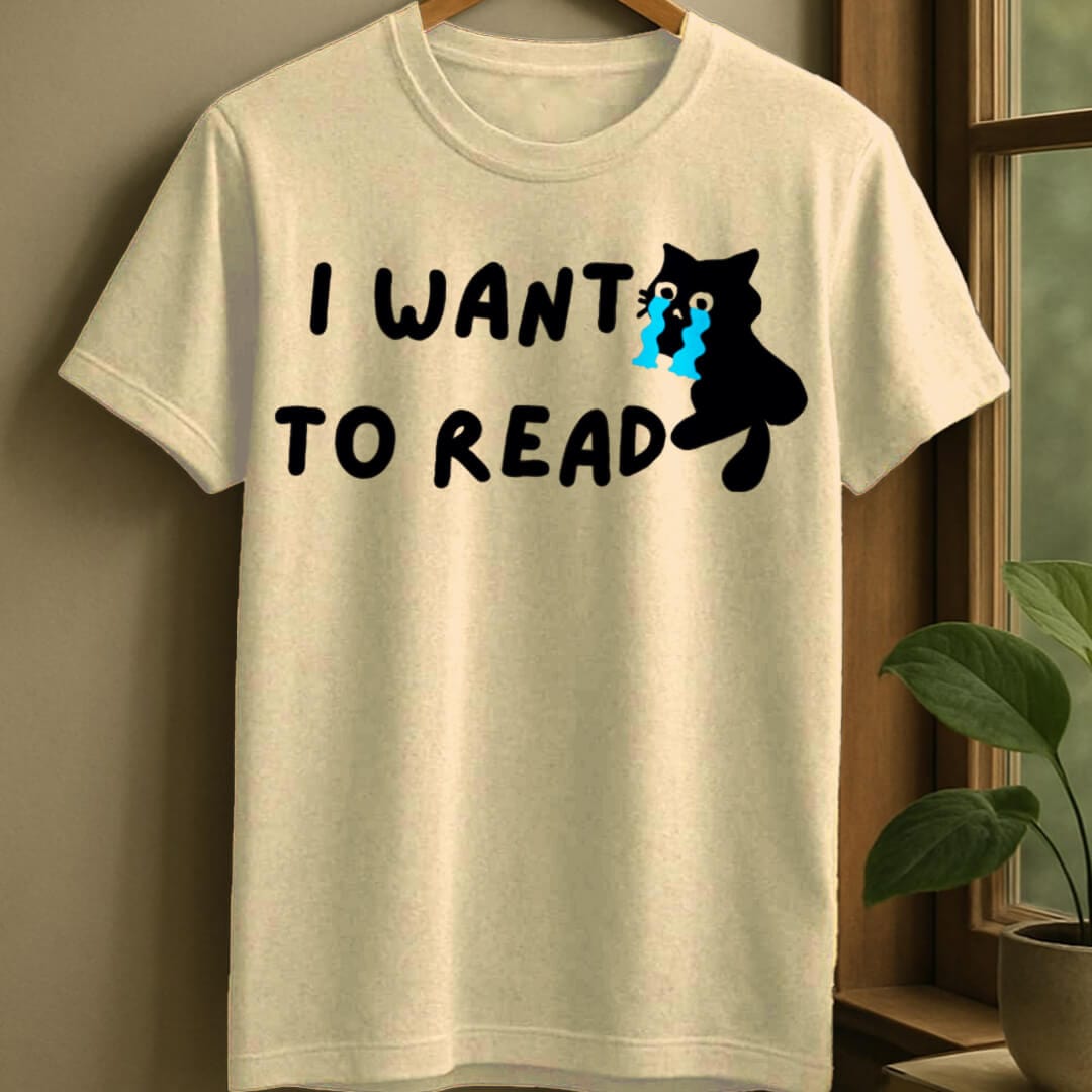 Natural / S Want to read t-shirt