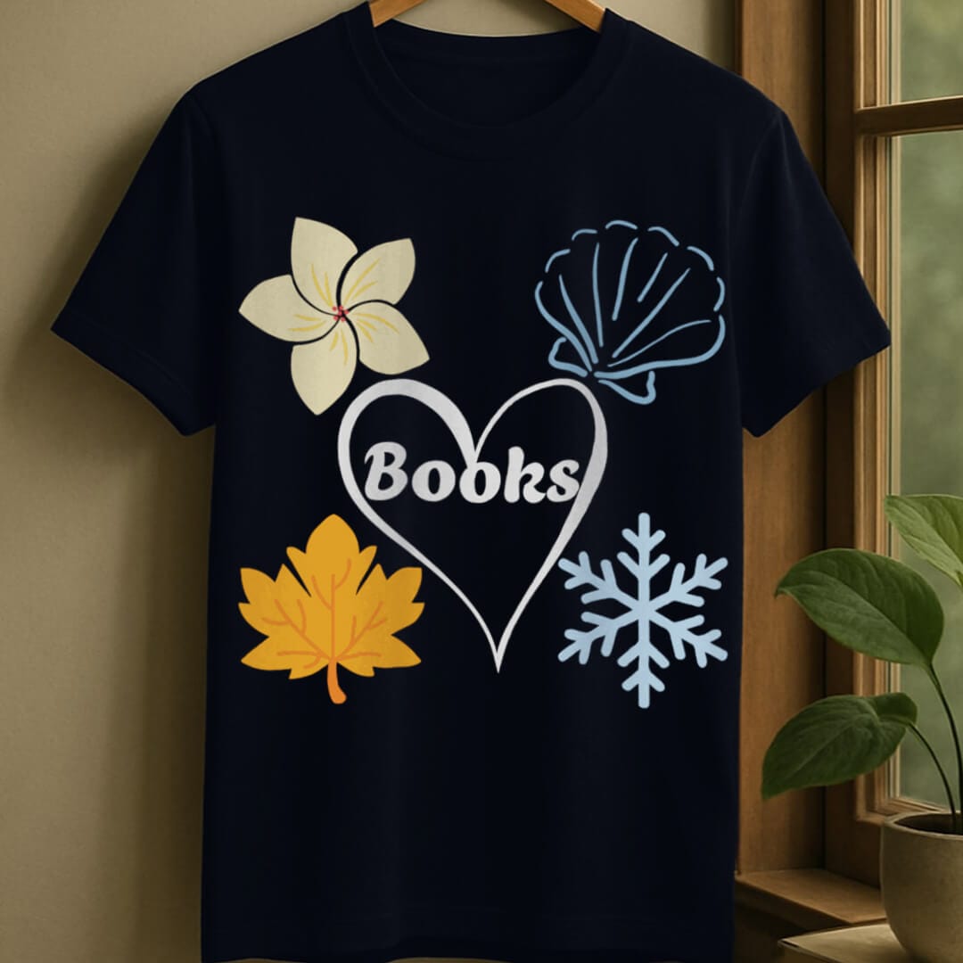 Navy / S All season books t-shirt