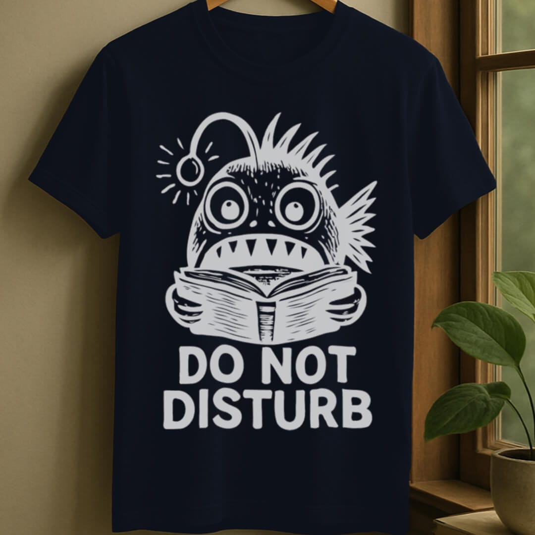 Navy / S Anglerfish reading t-shirt