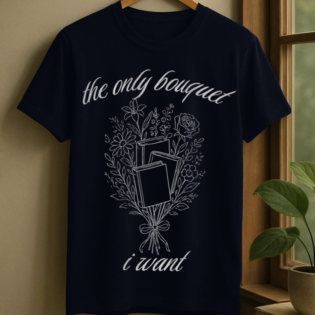 Navy / S Book bouquet t-shirt