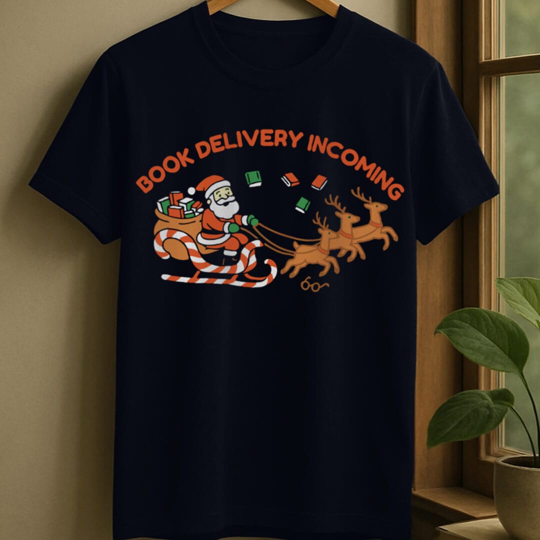 Navy / S Book delivery t-shirt