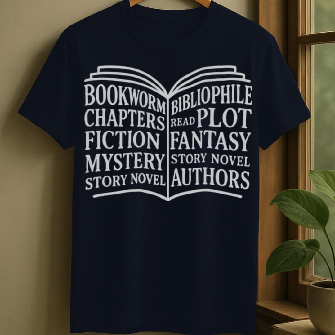 Navy / S Book text t-shirt