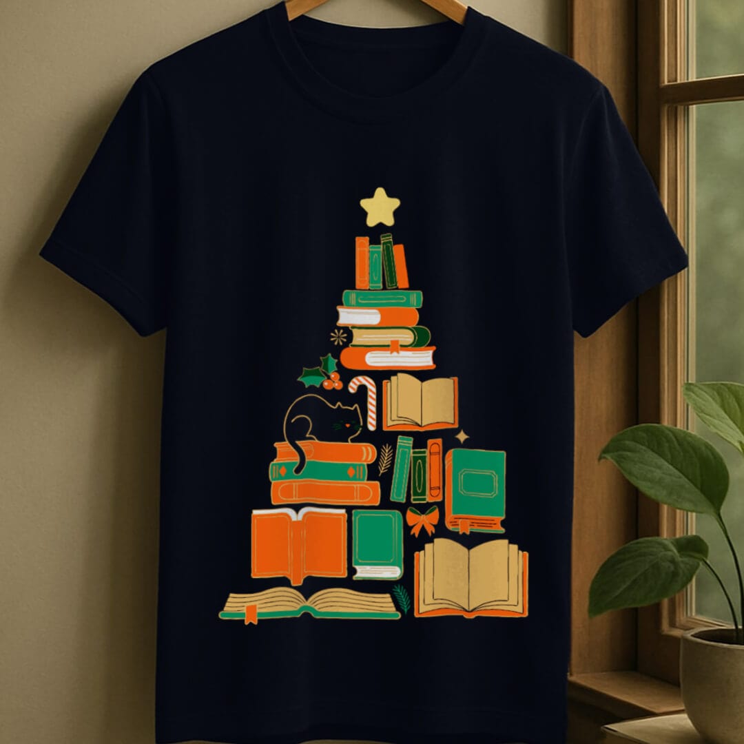 Navy / S Bookish tree t-shirt
