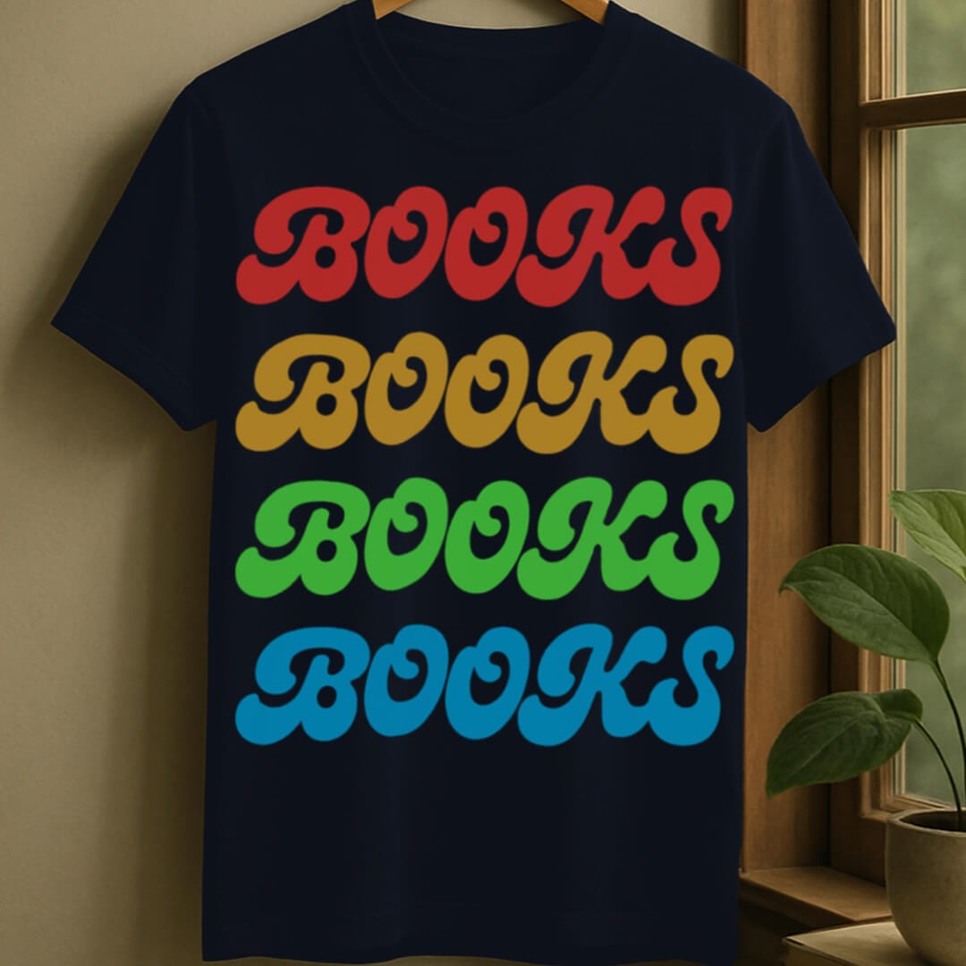 Navy / S Books repeated t-shirt
