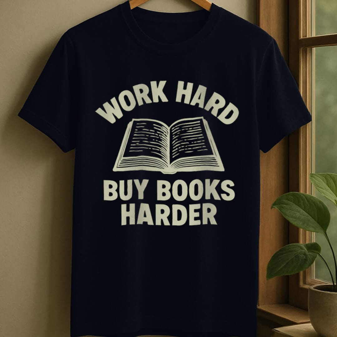 Navy / S Buy books hard t-shirt