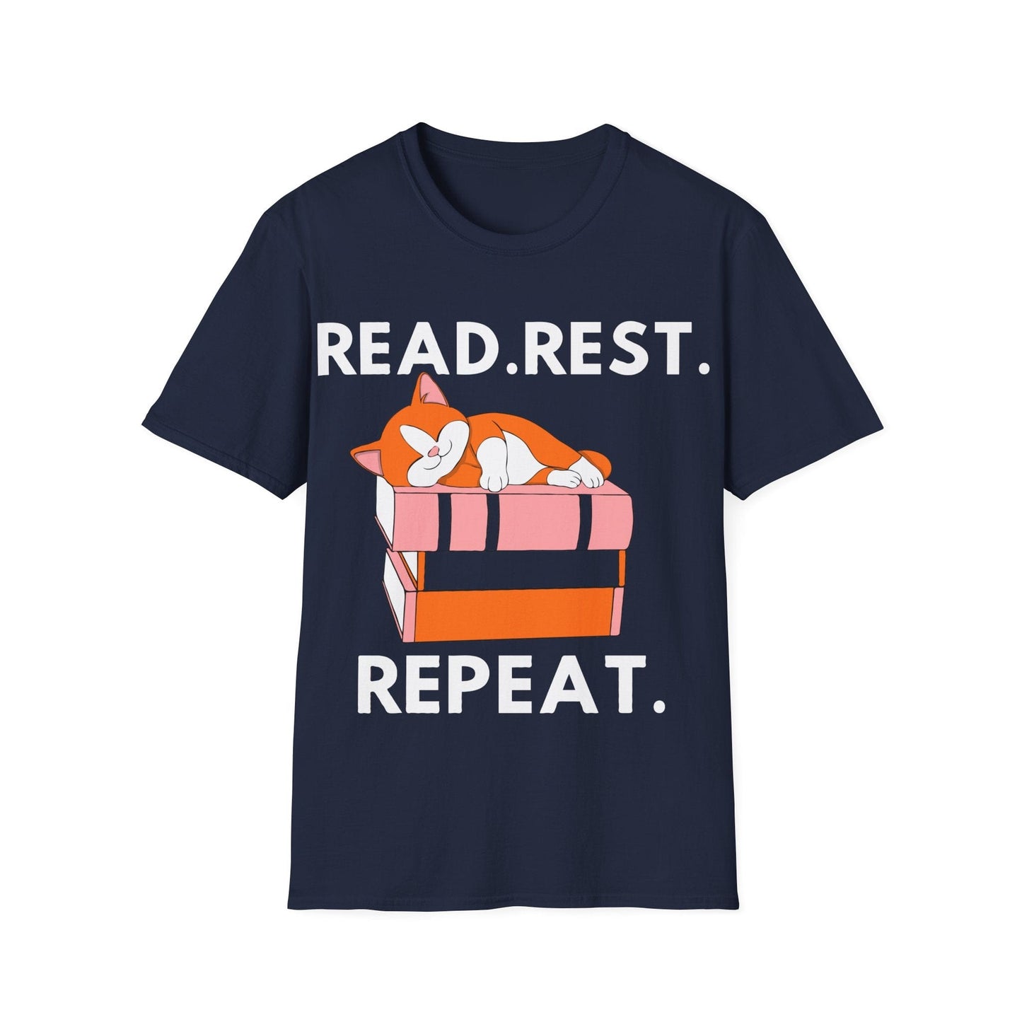 Navy / S Cat sleeping t-shirt