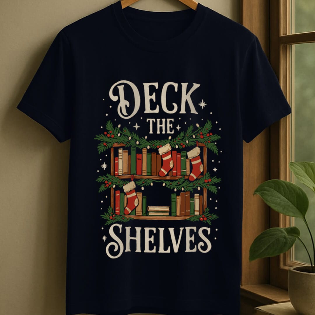 Navy / S Deck the shelves t-shirt