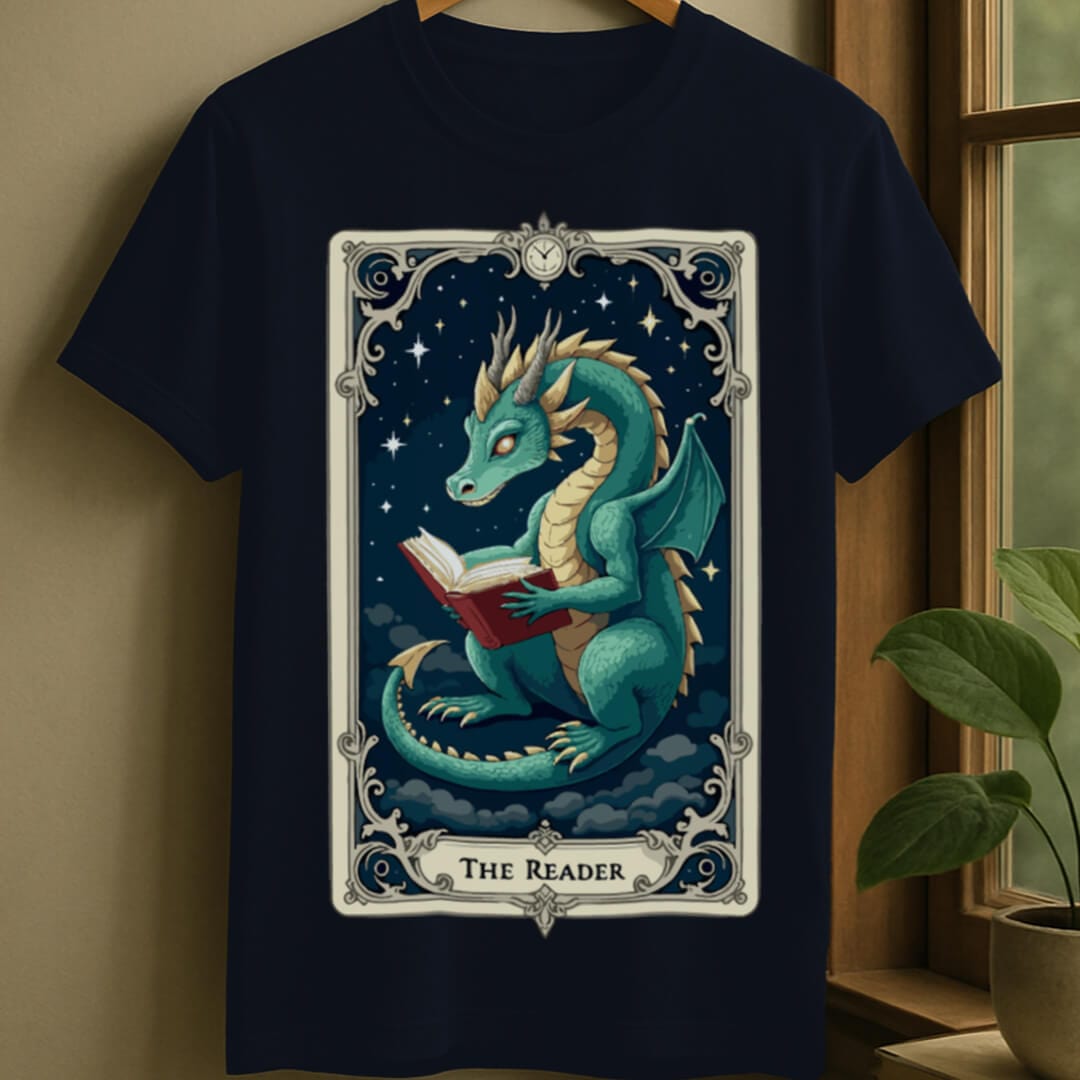 Navy / S Dragon tarot card t-shirt