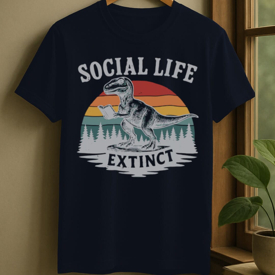 Navy / S Extinct social life t-shirt