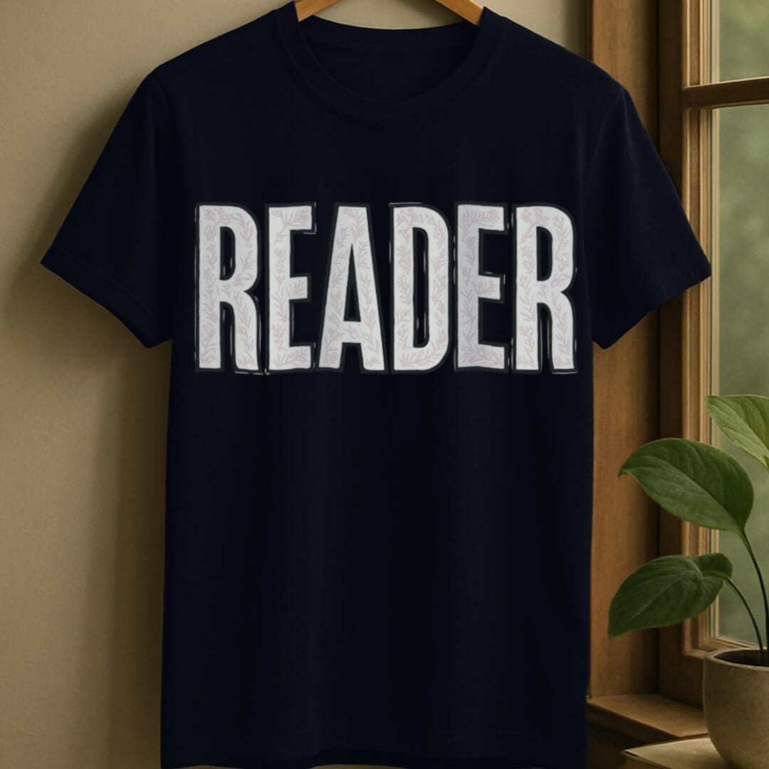 Navy / S Floral reader t-shirt