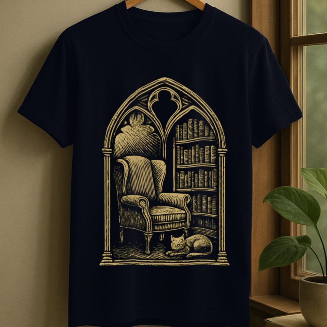 Navy / S Gothic reading nook t-shirt