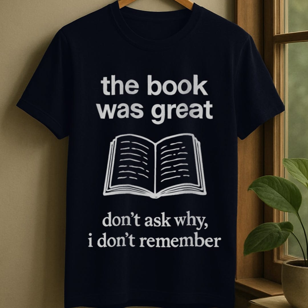 Navy / S Great book, forgot details t-shirt
