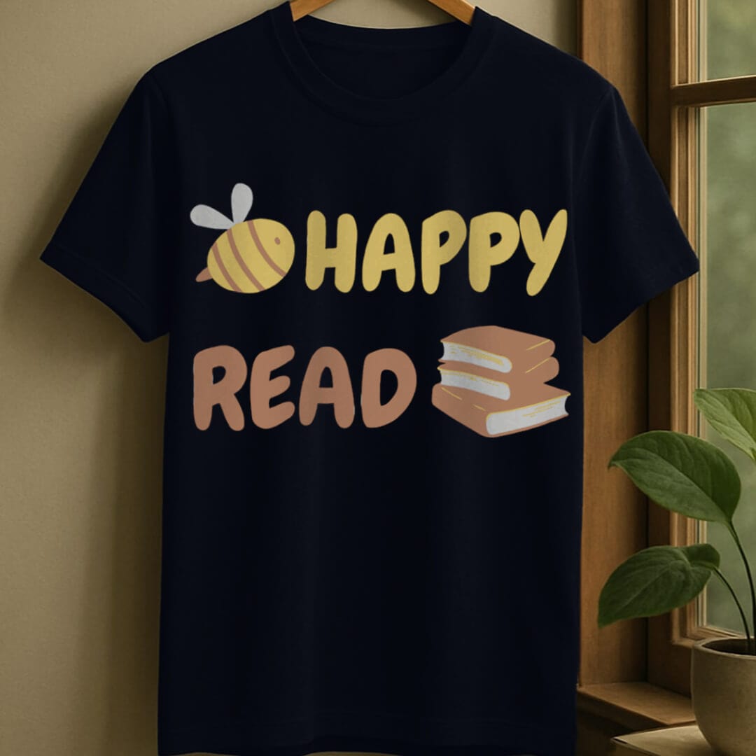 Navy / S Happy read t-shirt