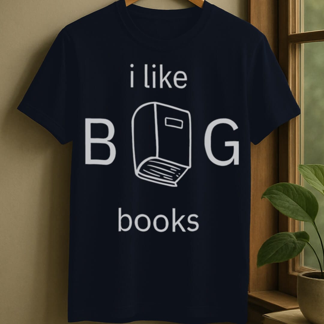 Navy / S I like BIG books t-shirt