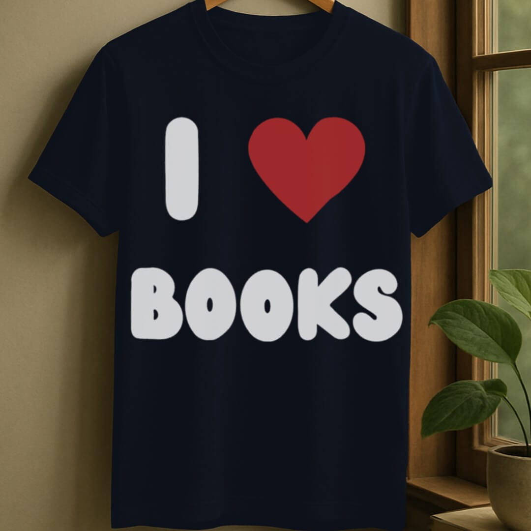 Navy / S I love books t-shirt