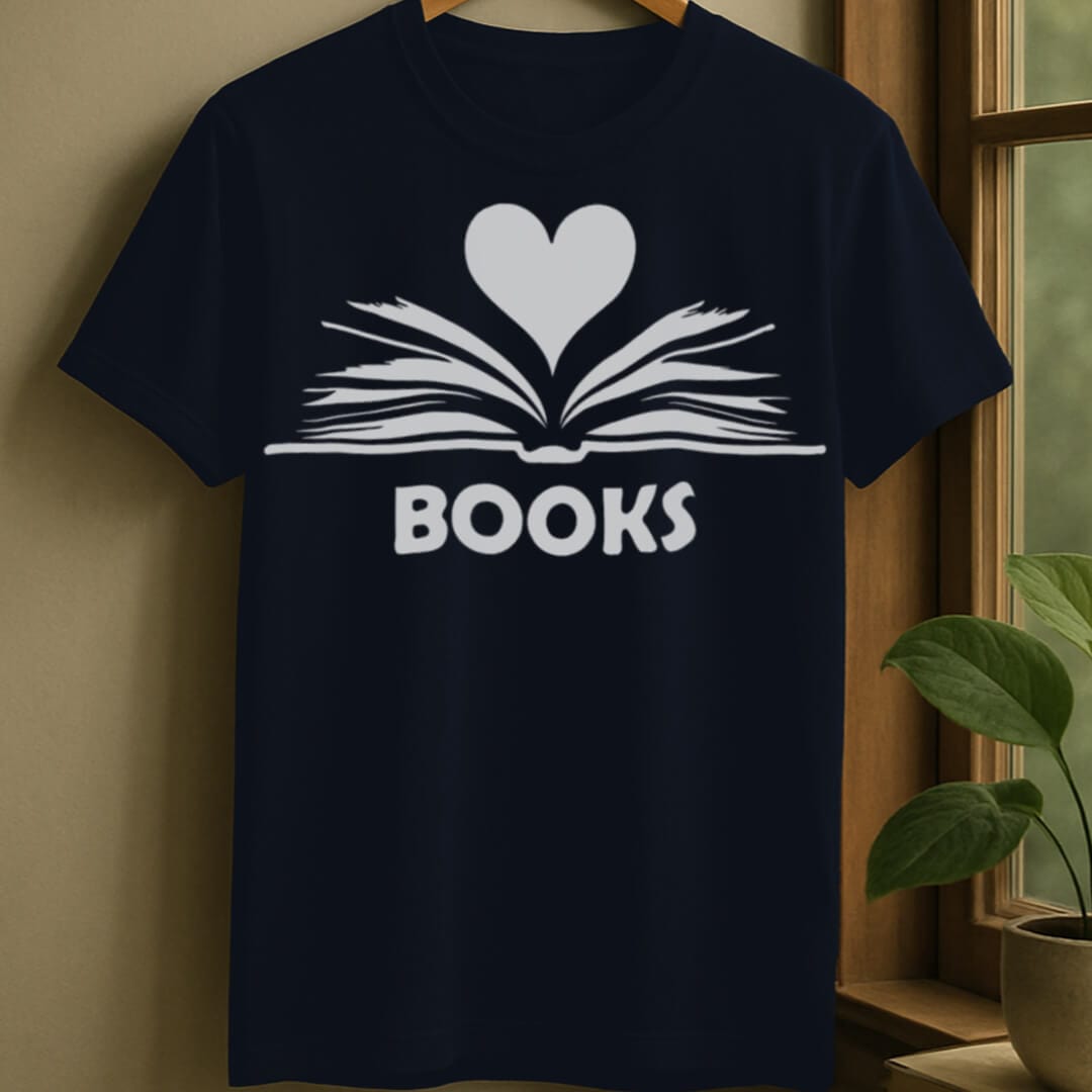Navy / S I love reading t-shirt