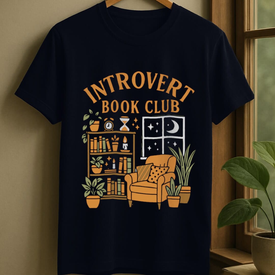 Navy / S Introvert bookclub t-shirt