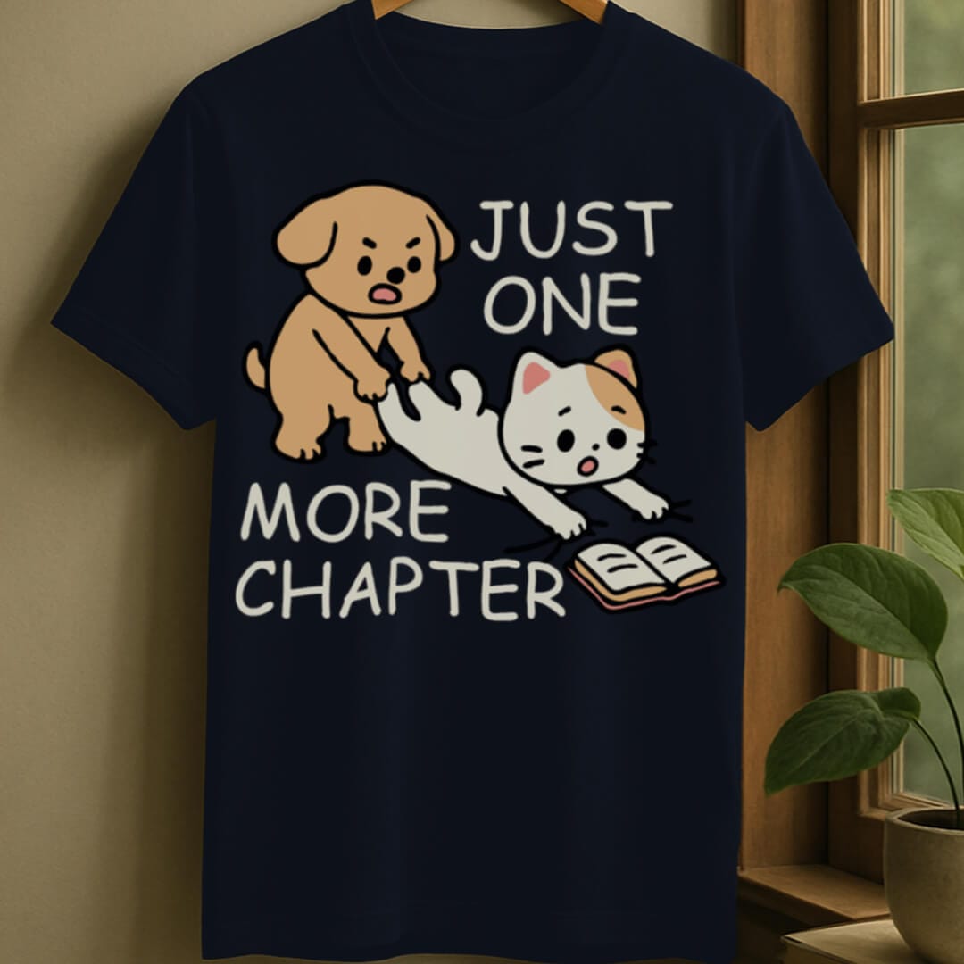 Navy / S Just one more chapter t-shirt