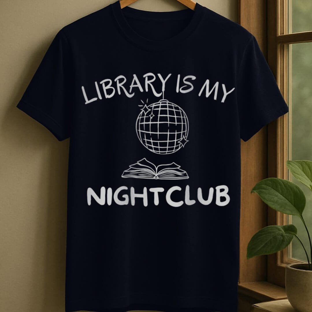 Navy / S Library is nightclub t-shirt