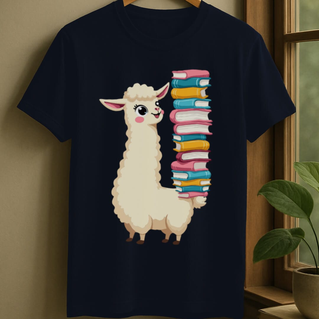 Navy / S Llama library t-shirt