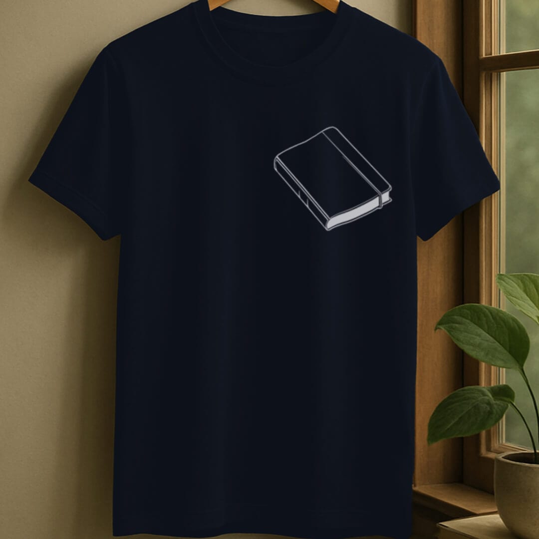Navy / S Minimalistic book t-shirt