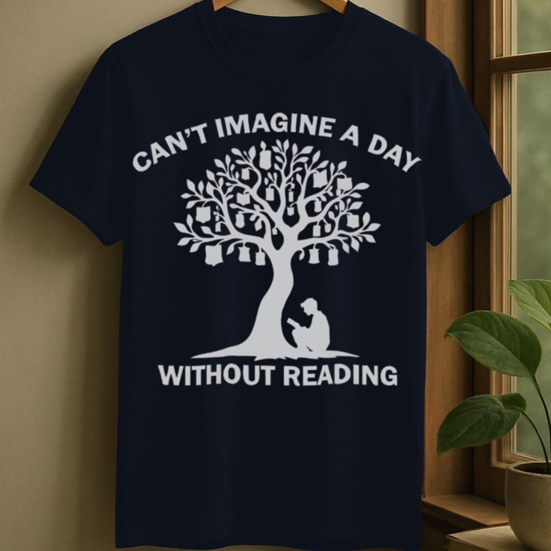 Navy / S No day without reading t-shirt