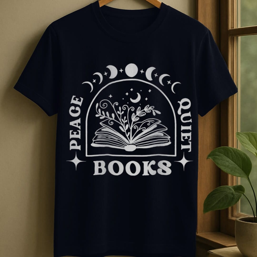 Navy / S Peace quiet books t-shirt