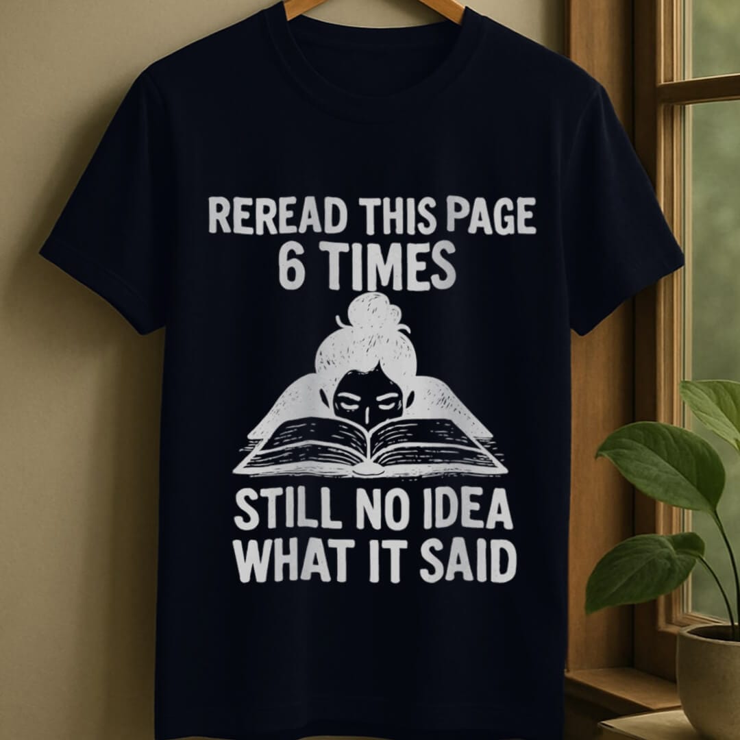 Navy / S Reread words t-shirt