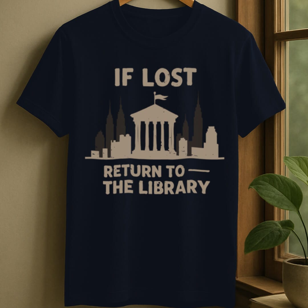 Navy / S Return to library t-shirt