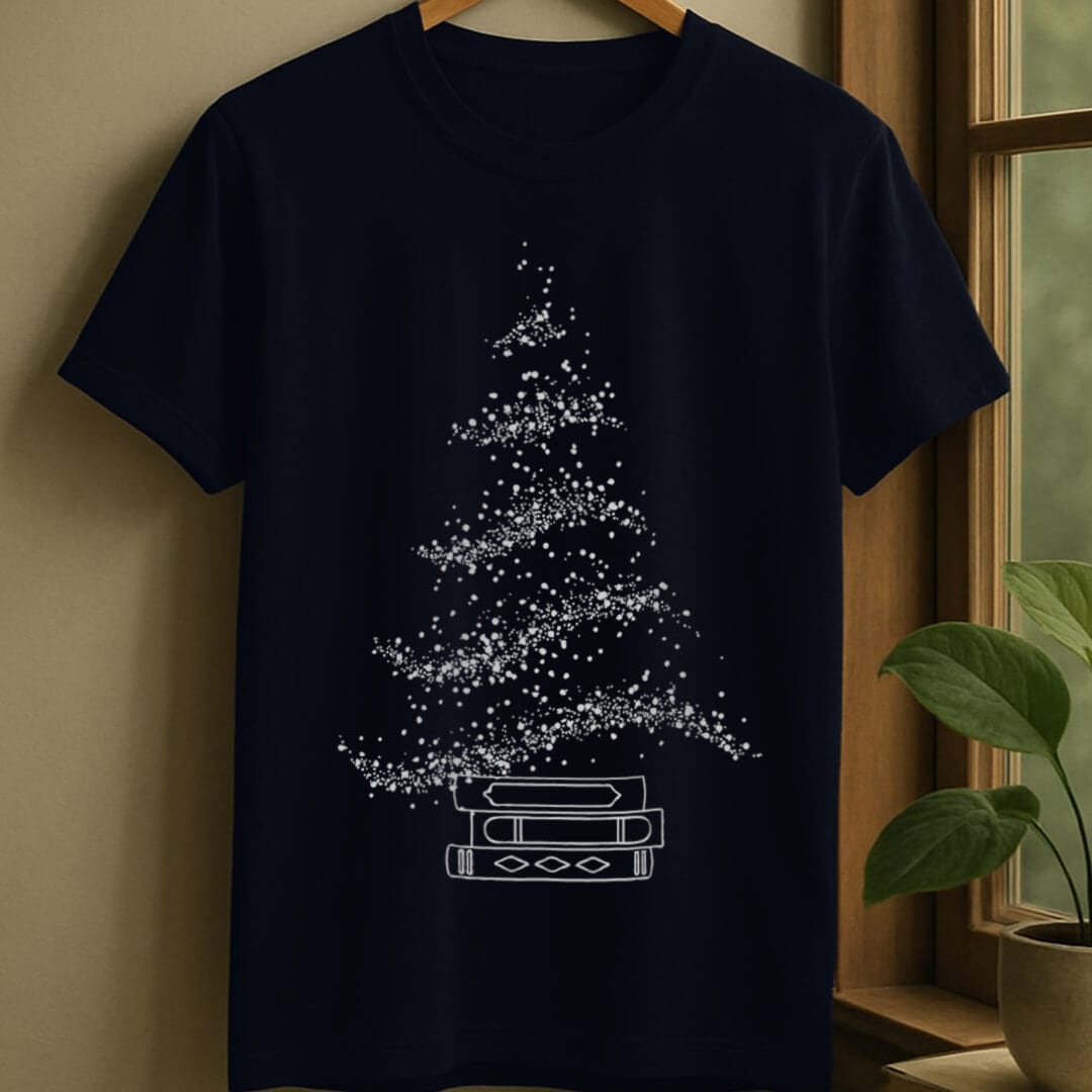 Navy / S Sparkling book tree t-shirt