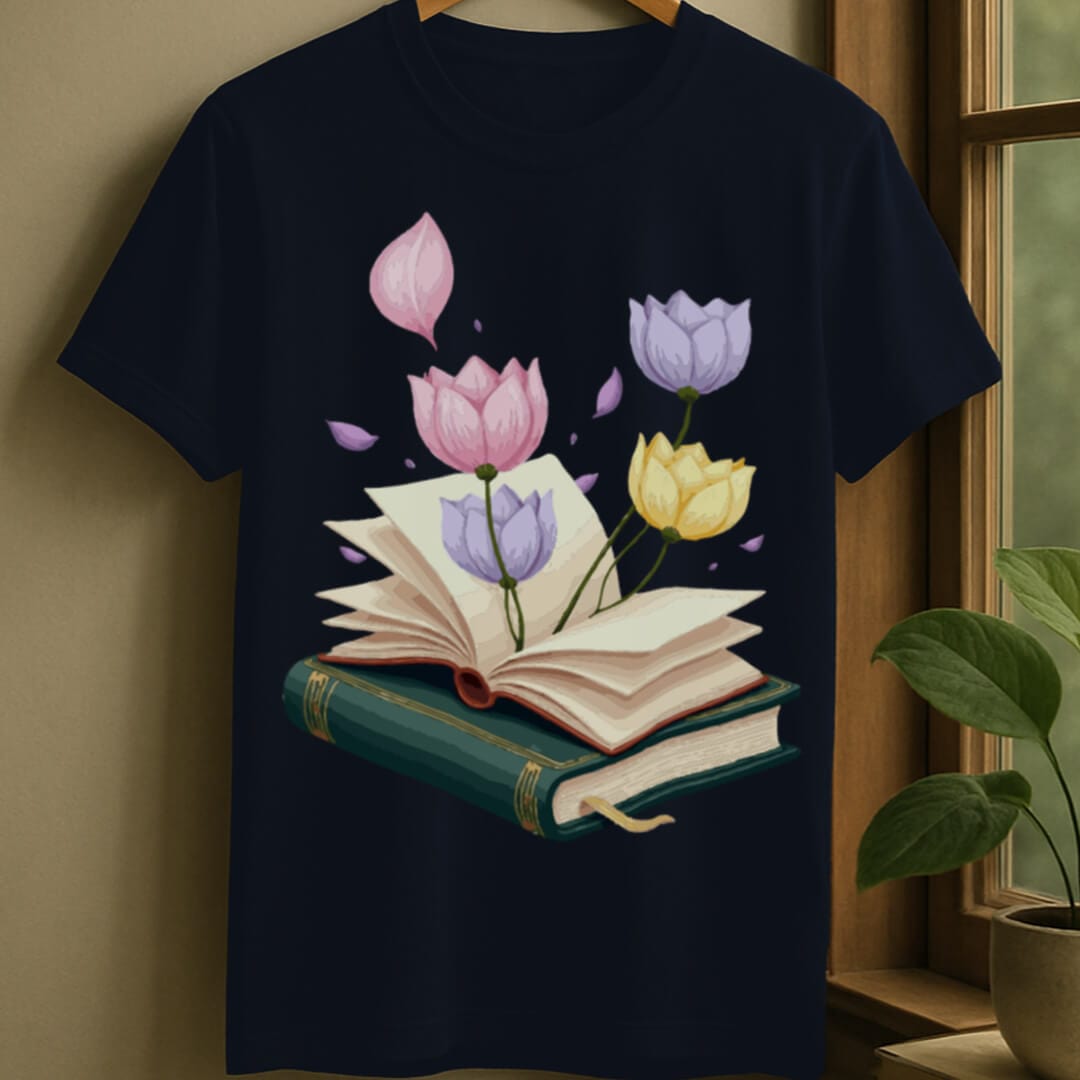 Navy / S Vintage book t-shirt