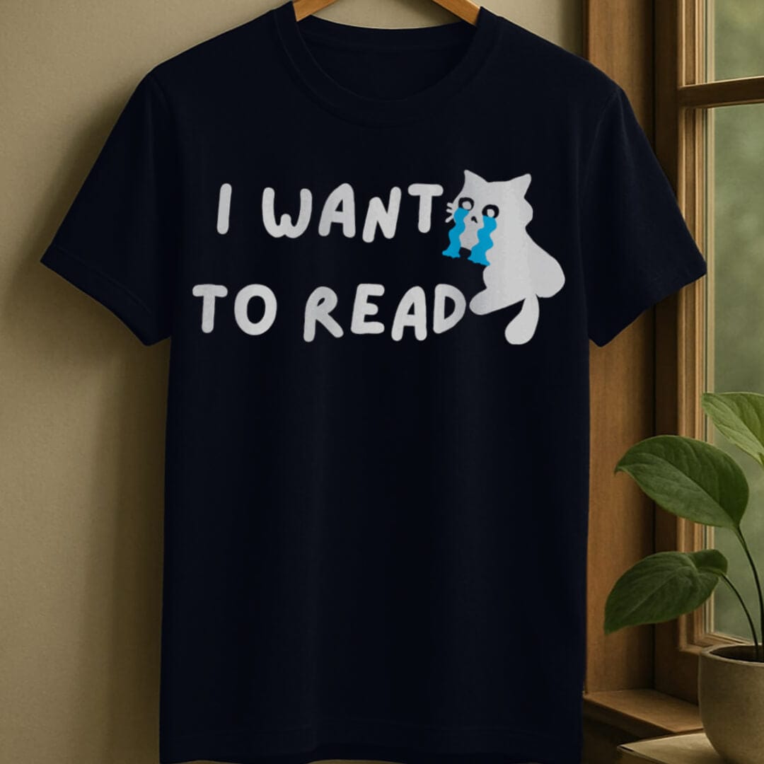 Navy / S Want to read t-shirt
